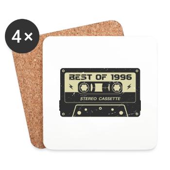 Retro cassette tape 1996 vintage 1996 birthday 1996 - Coasters (set of 4) - white - Front