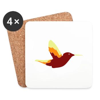 Hummingbird Bird - Coasters (set of 4) - white - Front