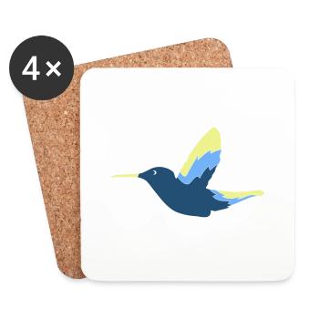 Colibri Oiseau - Dessous de verre (lot de 4) - blanc - Devant