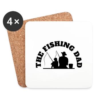 The Fishing Dad With Son Black - Untersetzer (4er-Set) - Weiß - Vorne