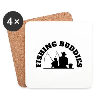 Best Friends Father With Son Fishing Black - Coasters (set of 4) - white - Front