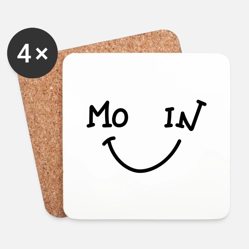 Lächelnder Moin Moment - Untersetzer (4er-Set) - Weiß