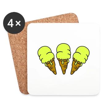 Crème glacée Crème glacée 3 - Dessous de verre (lot de 4) - blanc - Devant
