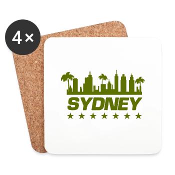 Ville de Sydney - Dessous de verre (lot de 4) - blanc - Devant