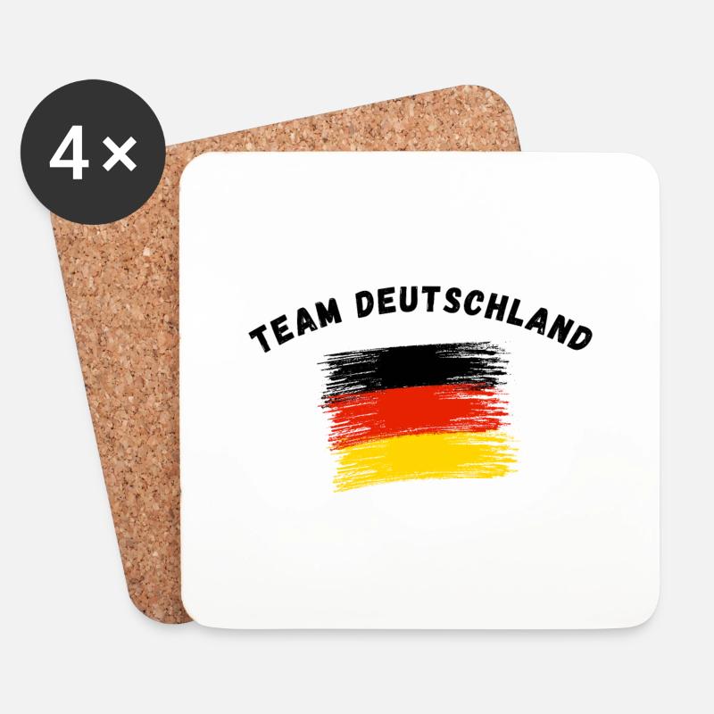 Team Deutschland - Untersetzer (4er-Set) - Weiß