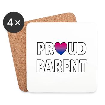 Fier parent Bi Flag - Dessous de verre (lot de 4) - blanc - Devant
