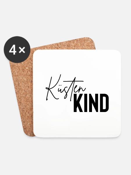 kuestenkind, Küstenkind, Küste, Kinder - Untersetzer (4er-Set) - Weiß