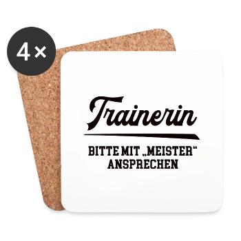 Trainerin Meister Prüfung Bestanden Trainer Frauen - Untersetzer (4er-Set) - Weiß - Vorne
