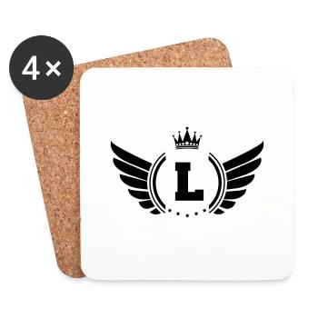 armoiries L - Dessous de verre (lot de 4) - blanc - Devant