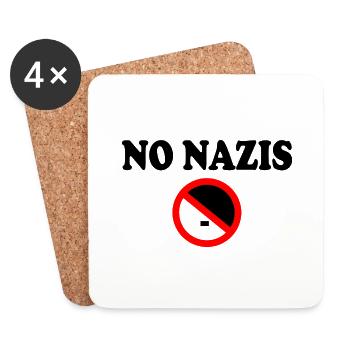 Pas de nazis - Dessous de verre (lot de 4) - blanc - Devant