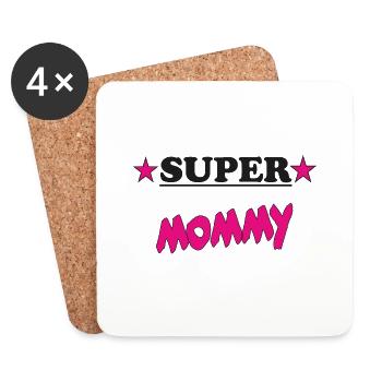 SUPER MOMMY - Dessous de verre (lot de 4) - blanc - Devant