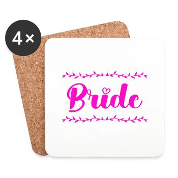 bride - Untersetzer (4er-Set) - Weiß - Vorne
