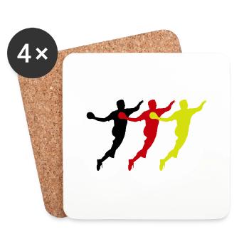 Handballeurs, Allemagne - Dessous de verre (lot de 4) - blanc - Devant