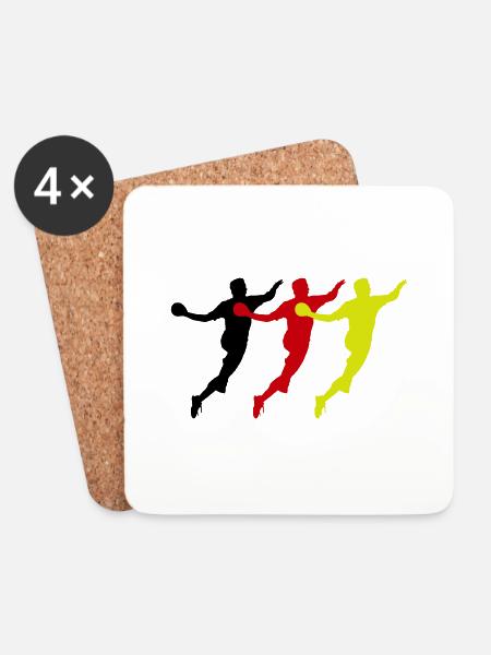 handballer deutschland - Untersetzer (4er-Set) - Weiß