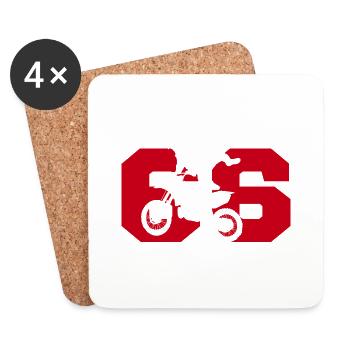 Moto 66 Biker - Untersetzer (4er-Set) - Weiß - Vorne