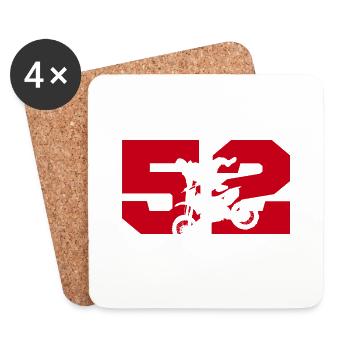 Moto 52 Biker - Untersetzer (4er-Set) - Weiß - Vorne