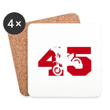 Moto 45 Biker - Untersetzer (4er-Set) - Weiß - Vorne