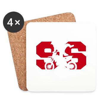 Moto 96 motard - Dessous de verre (lot de 4) - blanc - Devant