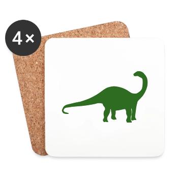 Dinosaurier Apatosaurus - Untersetzer (4er-Set) - Weiß - Vorne