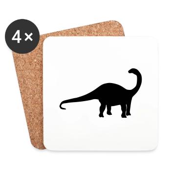 Dinosaur Apatosaurus - Coasters (set of 4) - white - Front