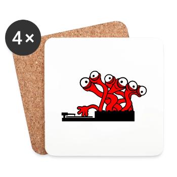 3 DJ Party Eyes Monster Alien Alien Horror - Coasters (set of 4) - white - Front