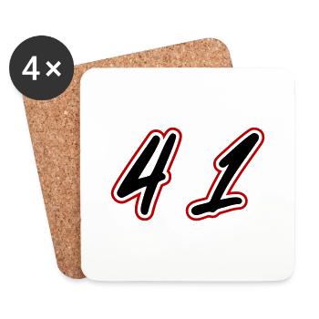 41 Number symbol - Coasters (set of 4) - white - Front