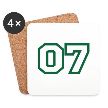 Nummer 7 Green Sport - Untersetzer (4er-Set) - Weiß - Vorne