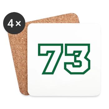 Number 73 sport - Coasters (set of 4) - white - Front