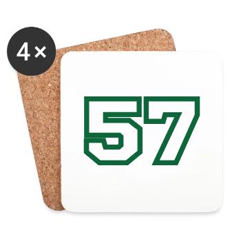 Numéro 57 sport vert - Dessous de verre (lot de 4) - blanc - Devant