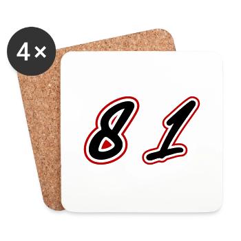 81 Zahl Symbol - Untersetzer (4er-Set) - Weiß - Vorne