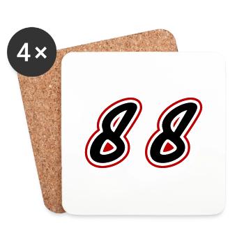 88 Zahl Symbol - Untersetzer (4er-Set) - Weiß - Vorne