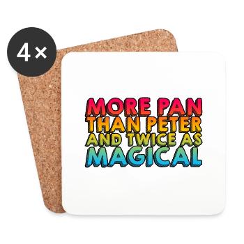 More Pan Than Peter And Twice As Magical 3 - Coasters (set of 4) - white - Front