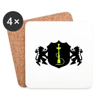 Hookah Symbol Coat of Arms - Coasters (set of 4) - white - Front