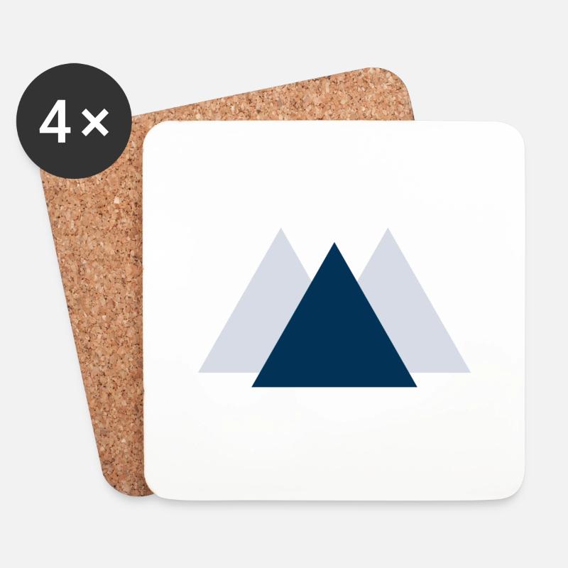 Geometric Peaks - Untersetzer (4er-Set) - Weiß