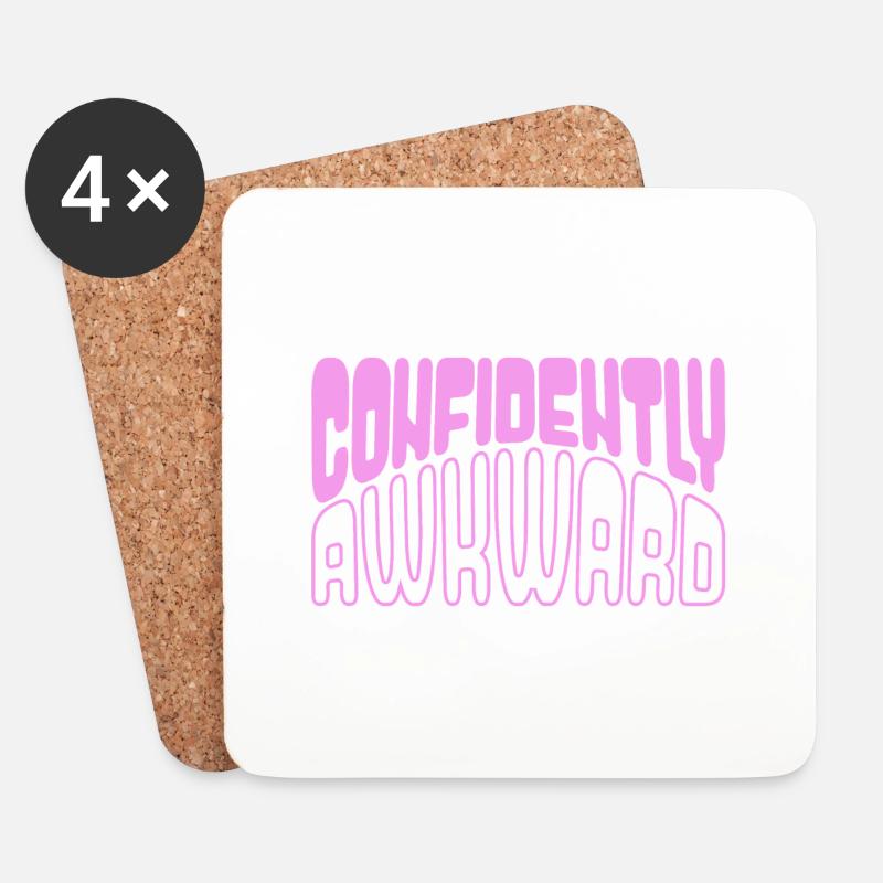 Confidently awkward in pink - Coasters (set of 4) - white