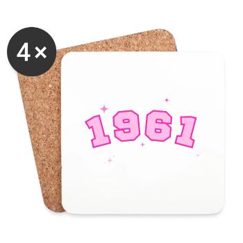 1961 Rose Star - Coasters (set of 4) - white - Front
