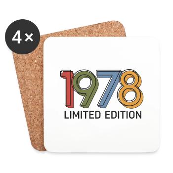 Jahrgang 1978 limitierte Auflage - Untersetzer (4er-Set) - Weiß - Vorne