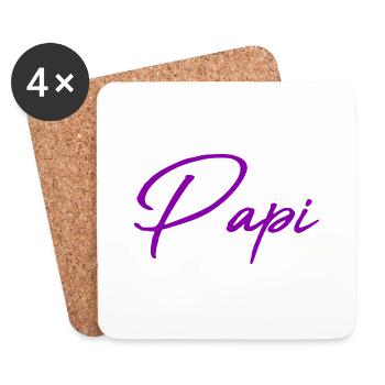 PAPI. PAPY. PAPA. FÊTE DES PÈRES. BONNE FÊTE PAPA. - Dessous de verre (lot de 4) - blanc - Devant