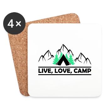 Live Love Camp - Coasters (set of 4) - white - Front