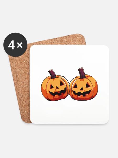 Pumpkins Comic - Coasters (set of 4) - white