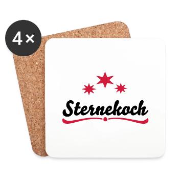 Cooking Apron Star Chef - Coasters (set of 4) - white - Front