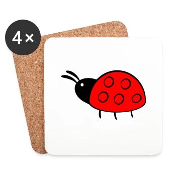 Ladybird - Coasters (set of 4) - white - Front