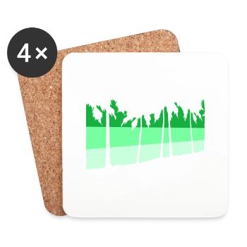 Palm Trees Island Trees Beach Holiday Strip Sea - Coasters (set of 4) - white - Front
