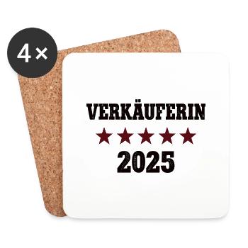 2025 Verkäuferin Beruf Abschluß Lehre Bestanden - Untersetzer (4er-Set) - Weiß - Vorne