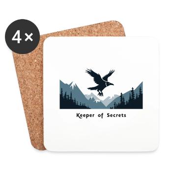 Crow keeper of secrets - Coasters (set of 4) - white - Front