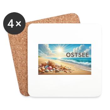 Ostsee - Untersetzer (4er-Set) - Weiß - Vorne