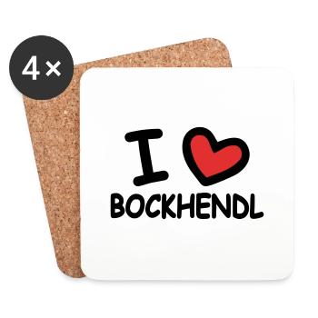 I Love Bockhendl Backhendl - Coasters (set of 4) - white - Front
