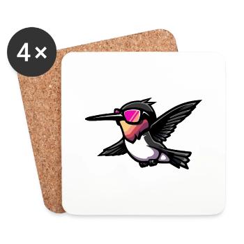 Kolibri Vogel Comic Cool - Untersetzer (4er-Set) - Weiß - Vorne