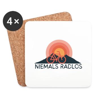 Niemals radlos Radfahrer retro vintage Bike - Untersetzer (4er-Set) - Weiß - Vorne