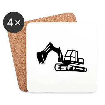 Excavator - Coasters (set of 4) - white - Front